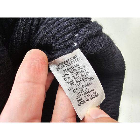 NWT she + Sky L (juniors) black bodycon bubble sleeve dress mock neck sweater - Picture 4 of 7